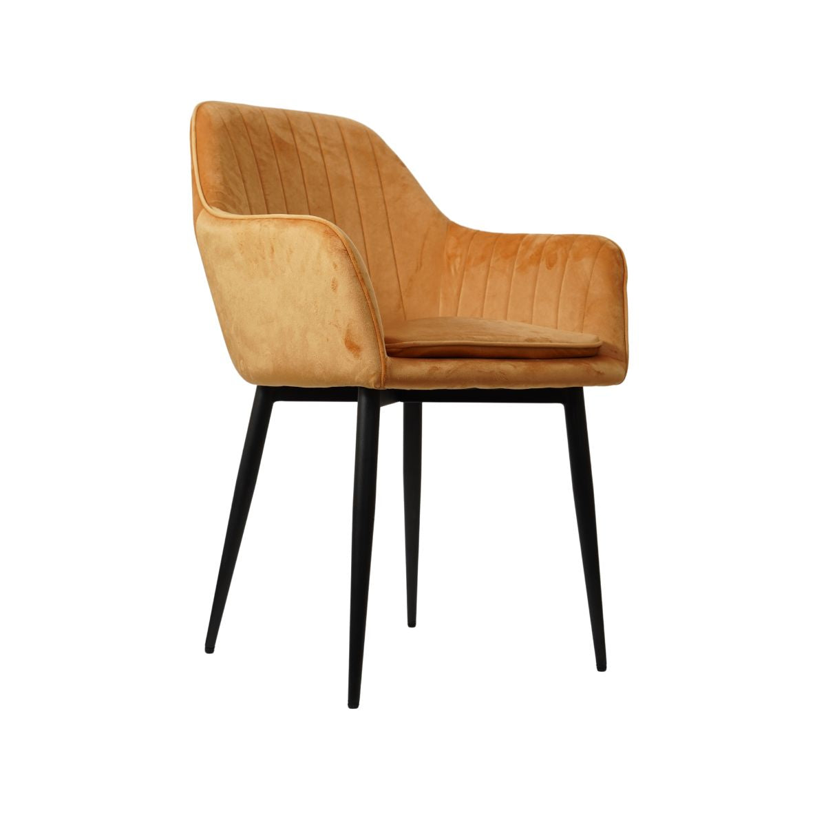 Pachet 3+1 Scaun living ocru, din catifea poliester si metal, fix, CH01 G062-22, 1, hectarul.ro