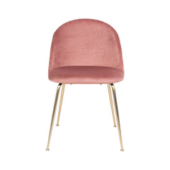 Scaun dining roz pal/auriu din catifea poliester si otel Geneve House Nordic