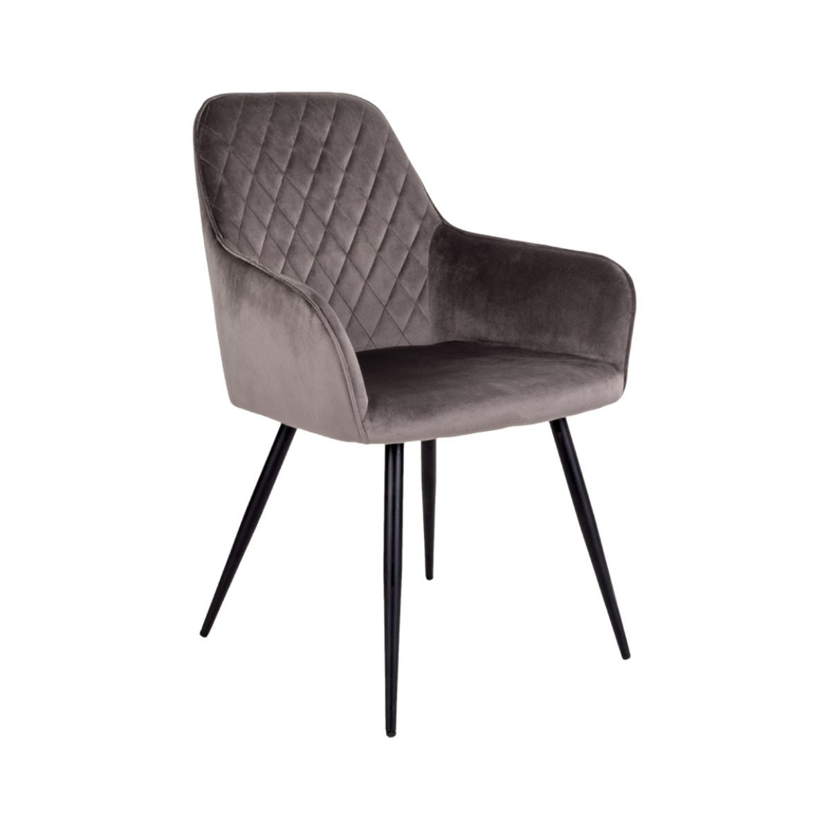 Scaun dining taupe/negru din catifea poliester si otel Harbo House Nordic, 1, hectarul.ro