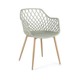 Hectarul - Scaun dining verde fistic din polipropilena si metal Optik Bizzotto