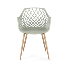 Scaun dining verde fistic din polipropilena si metal Optik Bizzotto