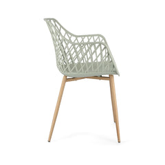 Scaun dining verde fistic din polipropilena si metal Optik Bizzotto