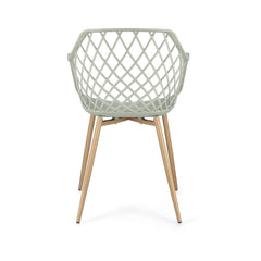 Scaun dining verde fistic din polipropilena si metal Optik Bizzotto