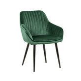 Hectarul - Scaun dining verde smarald din catifea de poliester Turin Invicta