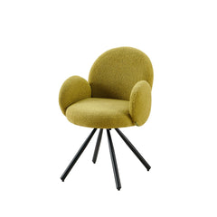 Scaun dining rotativ, verde oliv, tapiserie textil si cadru metalic, 60x84x61 cm Teddy