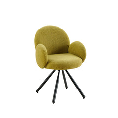 Scaun dining rotativ, verde oliv, tapiserie textil si cadru metalic, 60x84x61 cm Teddy