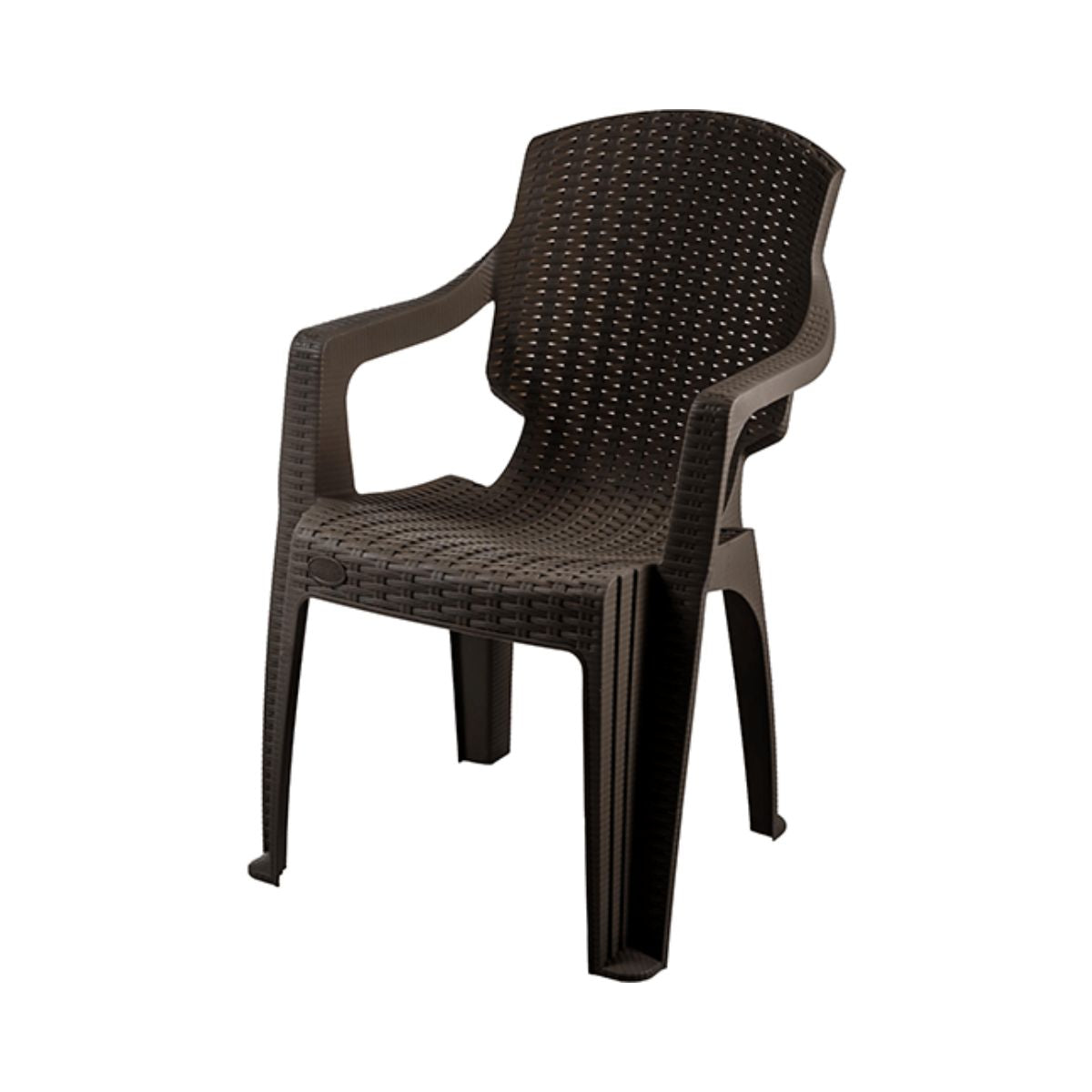 Scaun pentru gradina Infinitty wenge, cu manere , din poliratan, 1, hectarul.ro