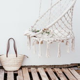 Hectarul - Scaun leagan Suspendat pentru Terasa sau Gradina, Capacitate 100kg, Culoare Alb