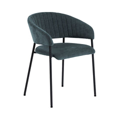 Scaun living albastru petrol din textil si metal Ann Actona