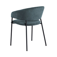 Scaun living albastru petrol din textil si metal Ann Actona