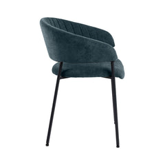 Scaun living albastru petrol din textil si metal Ann Actona