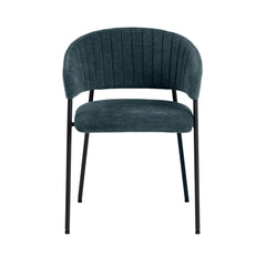 Scaun living albastru petrol din textil si metal Ann Actona