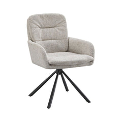 Scaun living rotativ bej din textil si metal Donna