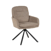 Hectarul - Scaun living rotativ maro din textil si metal Donna