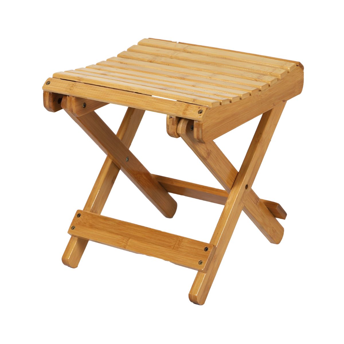 Scaun pliabil din lemn de bambus 28 x 28 x 31 cm Bambou & Co, 1, hectarul.ro