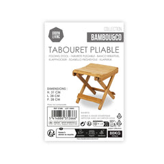 Scaun pliabil din lemn de bambus 28 x 28 x 31 cm Bambou & Co
