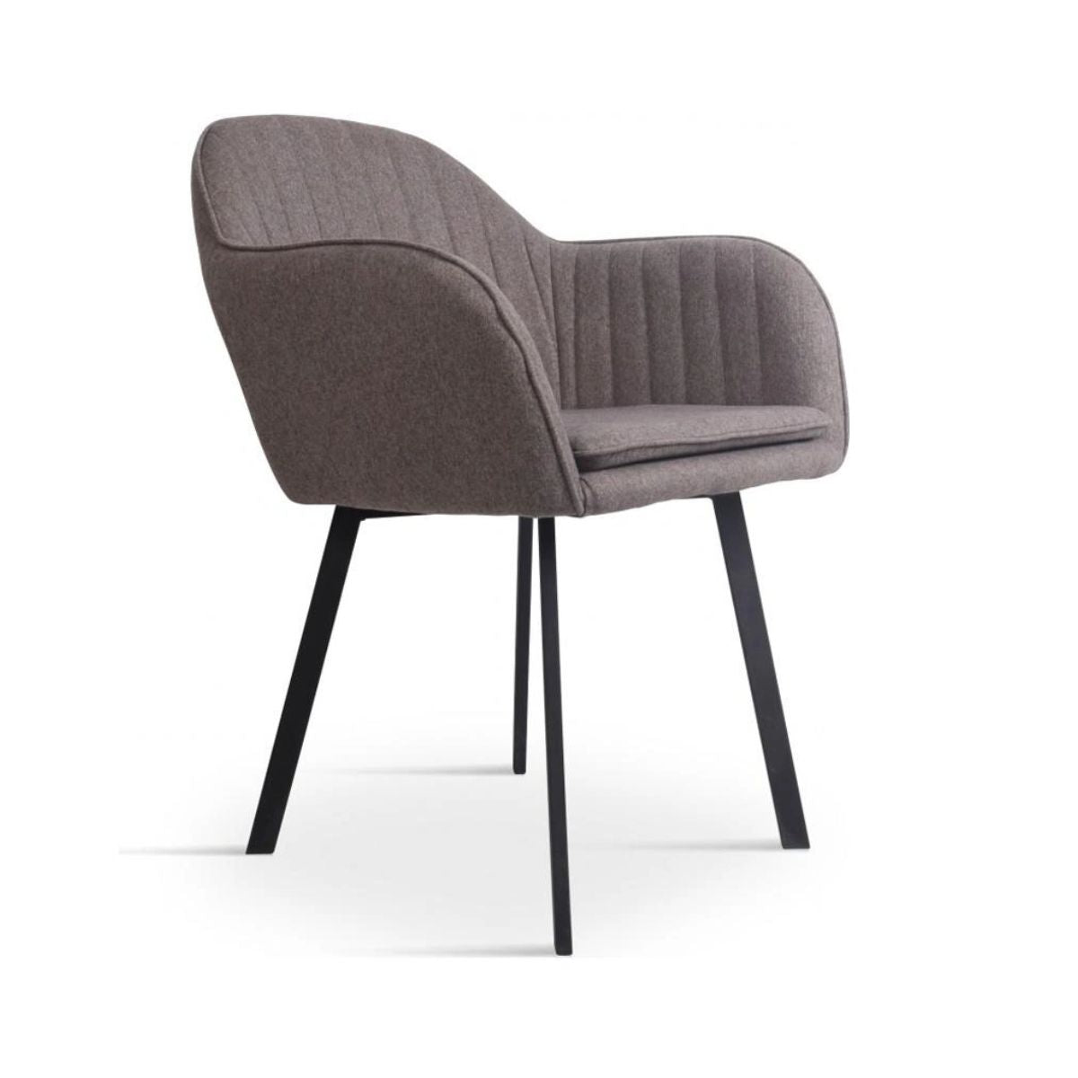 Scaun tapitat cu material textil, cu picioare din lemn, pentru bucatarie sau living, 61x45x83cm, Grunberg QZY1705 (maro), 1, hectarul.ro