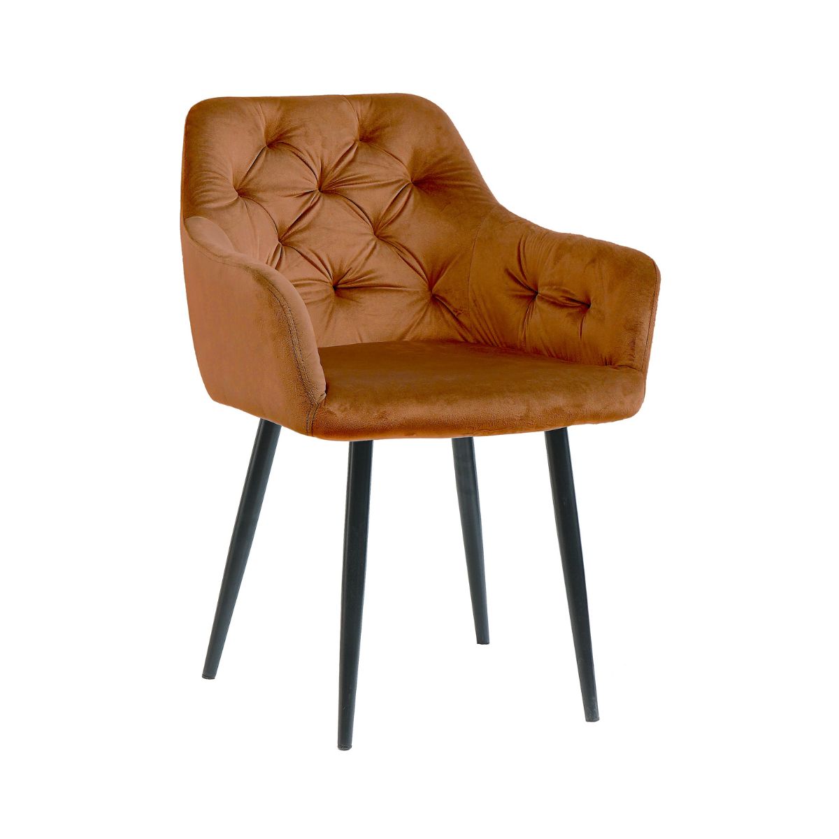 Pachet 3+1 Scaun living tip fotoliu caramiziu din catifea poliester si metal Velvet, 1, hectarul.ro