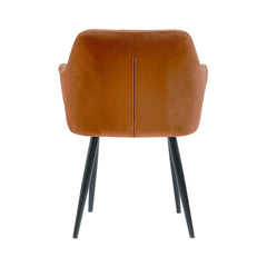 Scaun tip fotoliu living/dining, caramiziu, tapiserie catifea, cadru metalic, fix, 62x58x82, Velvet