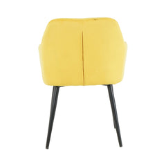 Scaun tip fotoliu living/dining, galben, tapiserie catifea, cadru metalic, fix, 62x58x82, Velvet
