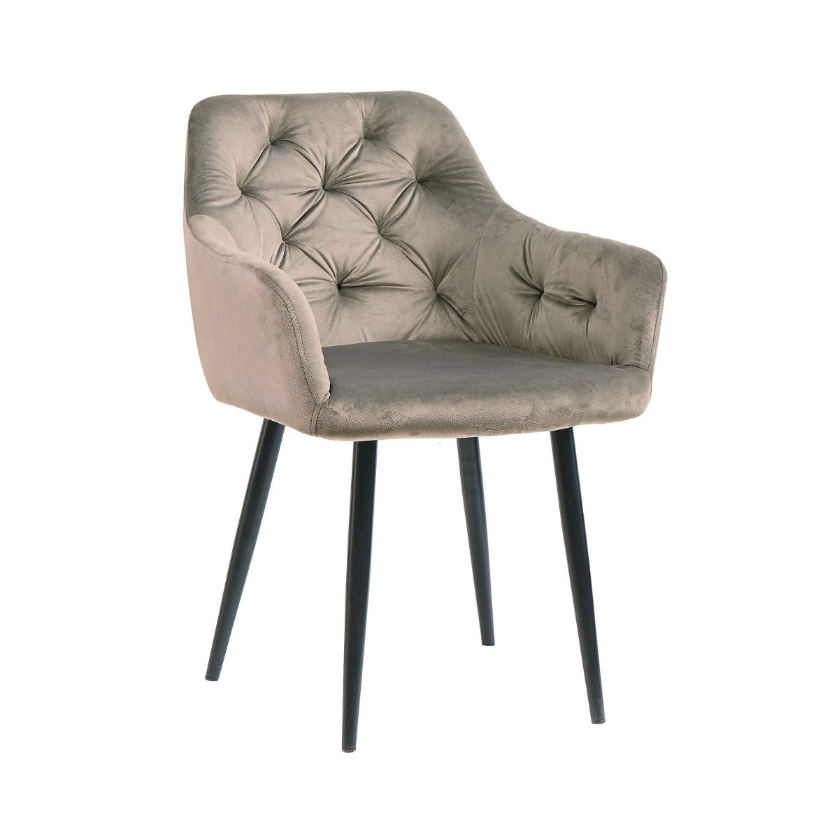 Scaun tip fotoliu living/dining, light mocca, tapiserie catifea, cadru metalic, fix, 62x58x82 Velvet, 1, hectarul.ro