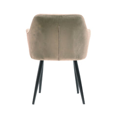 Scaun tip fotoliu living/dining, light mocca, tapiserie catifea, cadru metalic, fix, 62x58x82 Velvet