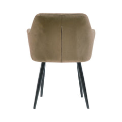 Scaun tip fotoliu living/dining, taupe, tapiserie catifea, cadru metalic, fix, 62x58x82, Velvet