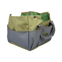 Scaunel gri/verde H 30 cm cu compartimente pentru unelte Esschert Design