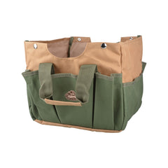 Scaunel verde/maro H 30 cm cu compartimente pentru unelte Esschert Design