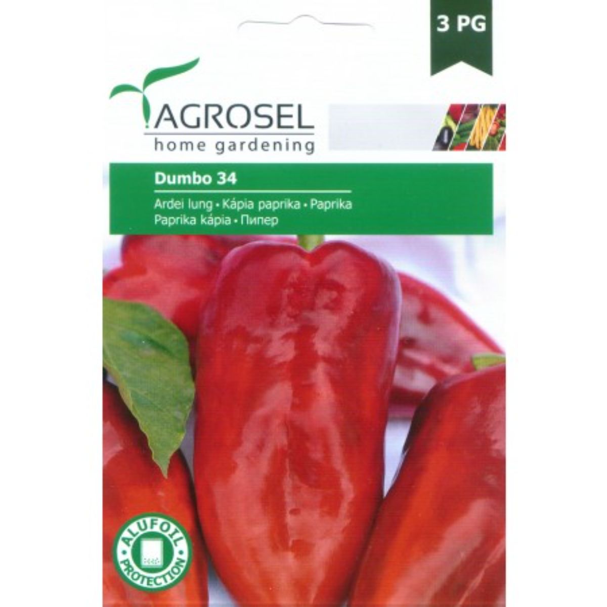 Seminte Ardei Lung Dumbo 34 Agrosel 1.2 g, 1, hectarul.ro