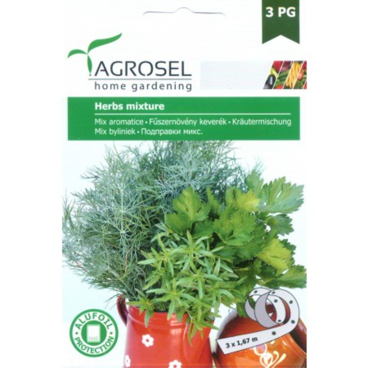 Seminte aromatice Mix aromatice (Cimbru, Marar, Telina) Agrosel banda, 1, hectarul.ro