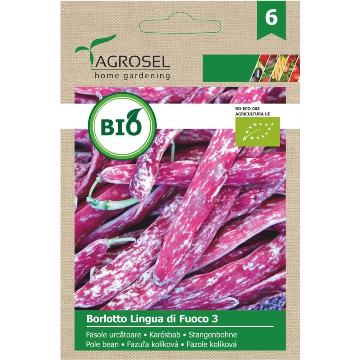 Seminte BIO Fasole Borlotto Lingua di Fuoco 3 - 10g, 1, hectarul.ro
