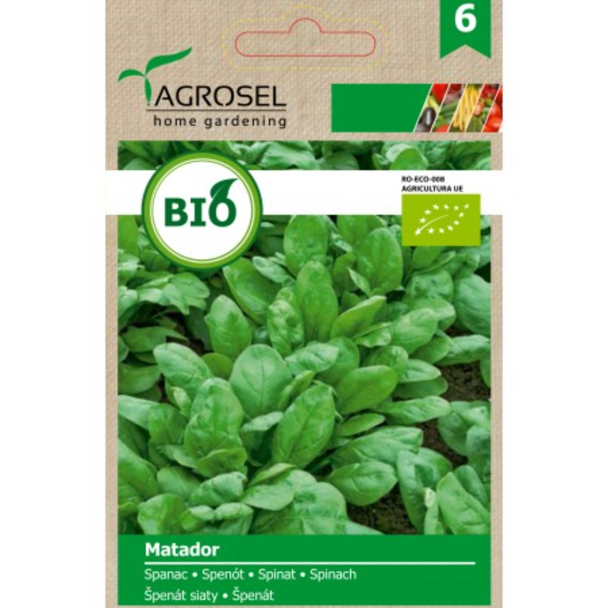 Seminte bio Spanac Matador ECO Agrosel 6 g, 1, hectarul.ro