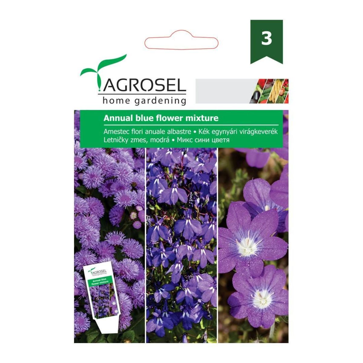 Seminte de flori anuale albastre, 2,5 grame, AGROSEL, 1, hectarul.ro