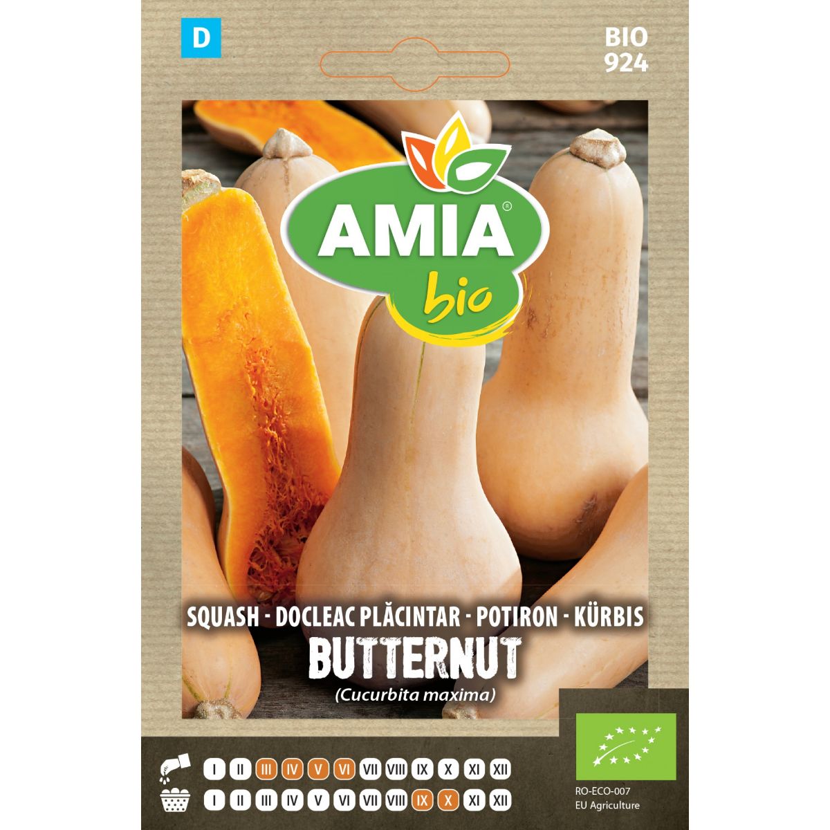 Seminte Dovleac Placintar Butternut BIO AMIA 0.3gr, 1, hectarul.ro