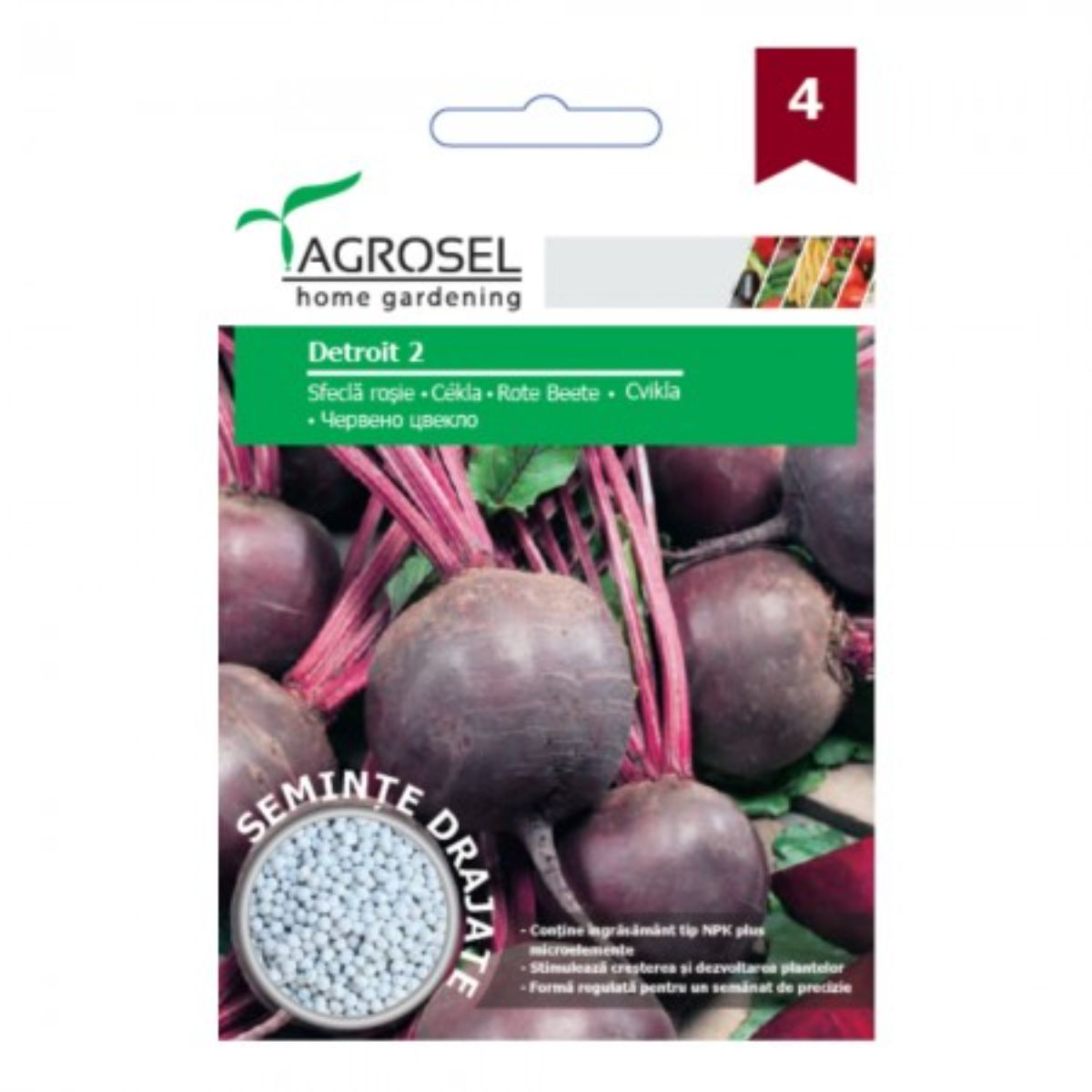 Seminte drajate Sfecla rosie Detroit 2 Agrosel 120 sem, 1, hectarul.ro