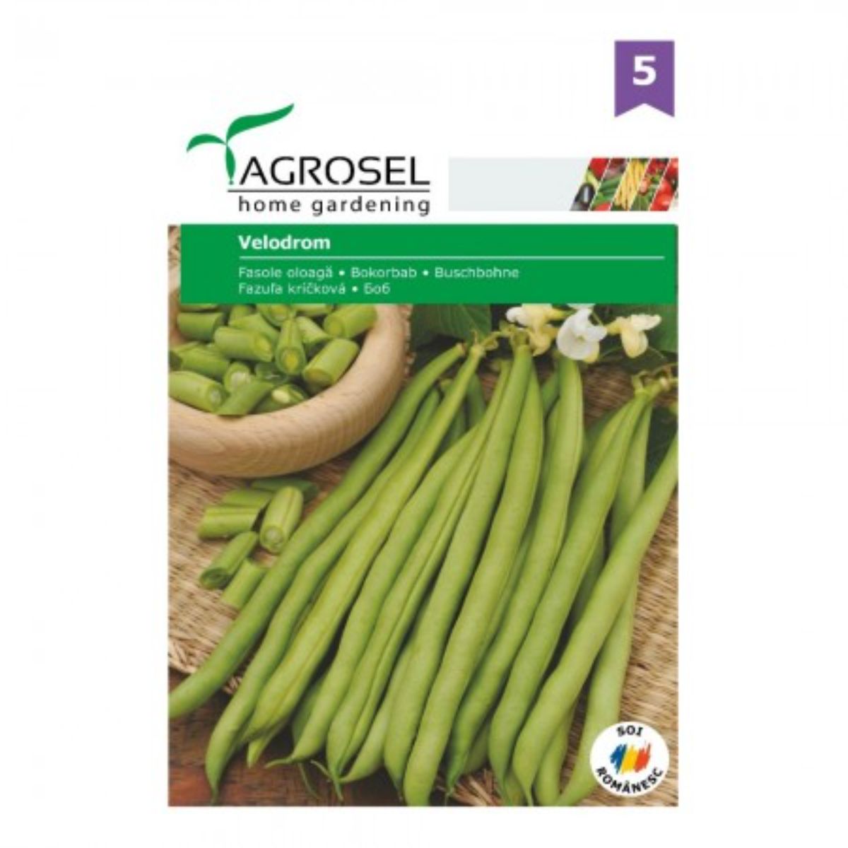 Seminte Fasole oloaga verde Velodrom (pastaie verde) Agrosel 250 g, 1, hectarul.ro