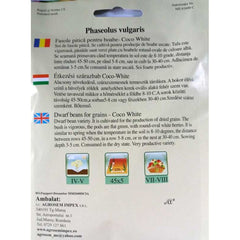 Seminte Fasole pitica  boabe Coco White TRATATAGROSEM 100 g