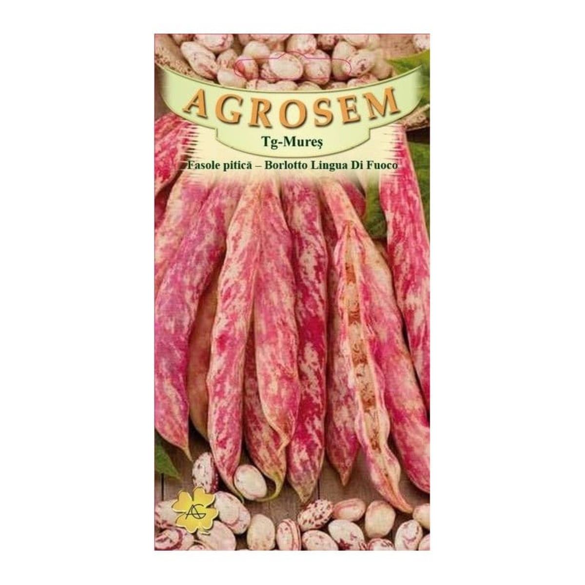 Seminte Fasole pitica tarcata boabe Borlotto L.Di Fuoco TRATAT AGROSEM 100 g, 1, hectarul.ro