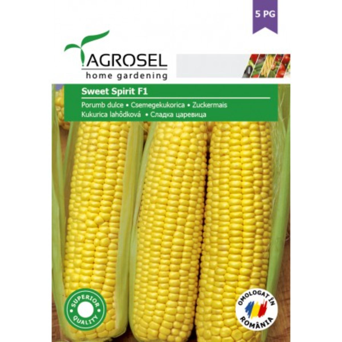 Seminte Porumb zaharat Sweet Spirit F1 Agrosel 60 sem, 1, hectarul.ro