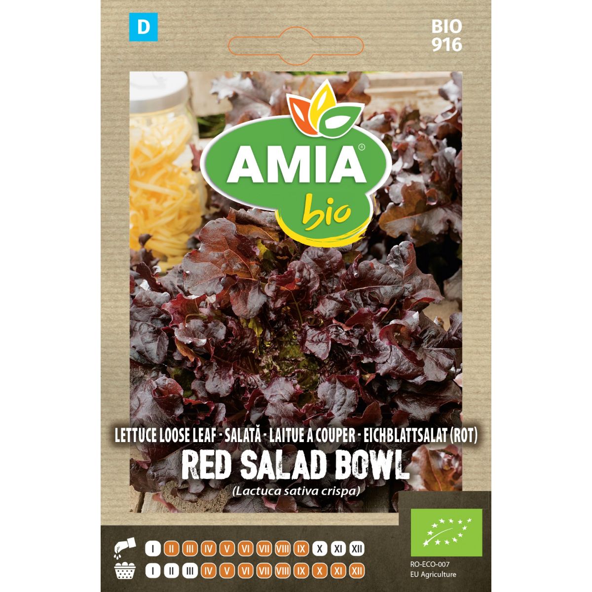 Seminte Salata Red Salad Bowl BIO AMIA 2.5gr, 1, hectarul.ro