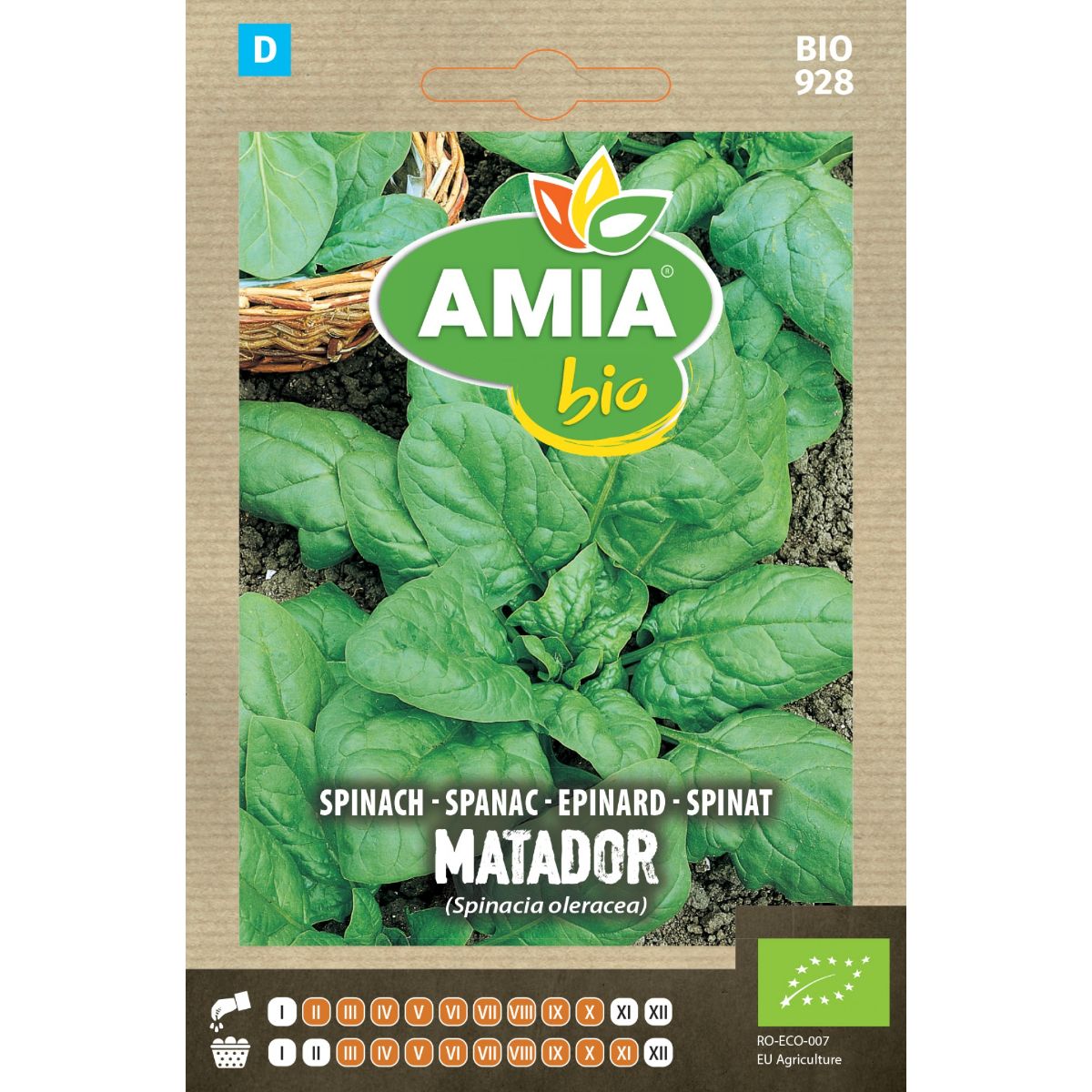 Seminte Spanac Matador BIO AMIA 6 gr, 1, hectarul.ro