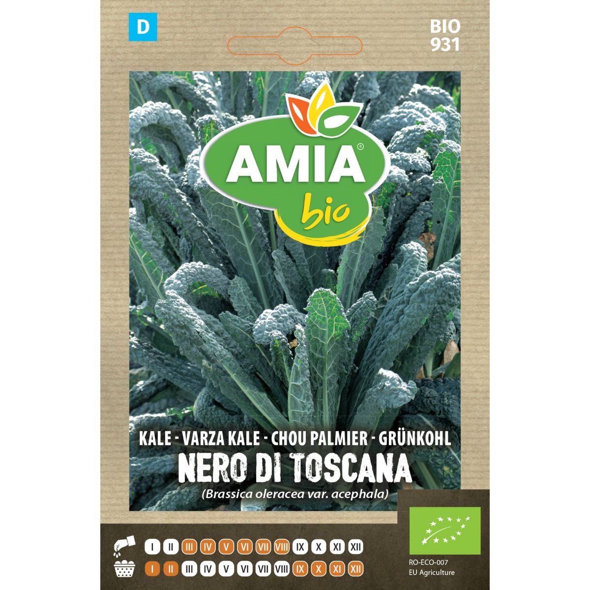 Seminte Varza Kale NERO DI TOSCANA BIO AMIA 4gr, 1, hectarul.ro