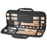 Hectarul - Set 12 ustensile gratar din otel inoxidabil, maner lemn