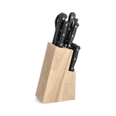 Hectarul - Set cutite si foarfeca din inox in suport din lemn de hevea, 13 piese Knife Block Zeller