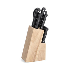 Set cutite si foarfeca din inox in suport din lemn de hevea, 13 piese Knife Block Zeller