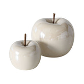 Hectarul - Set 2 decoratiuni albe din ceramica 6,5 / 11 cm design mar Perly Boltze