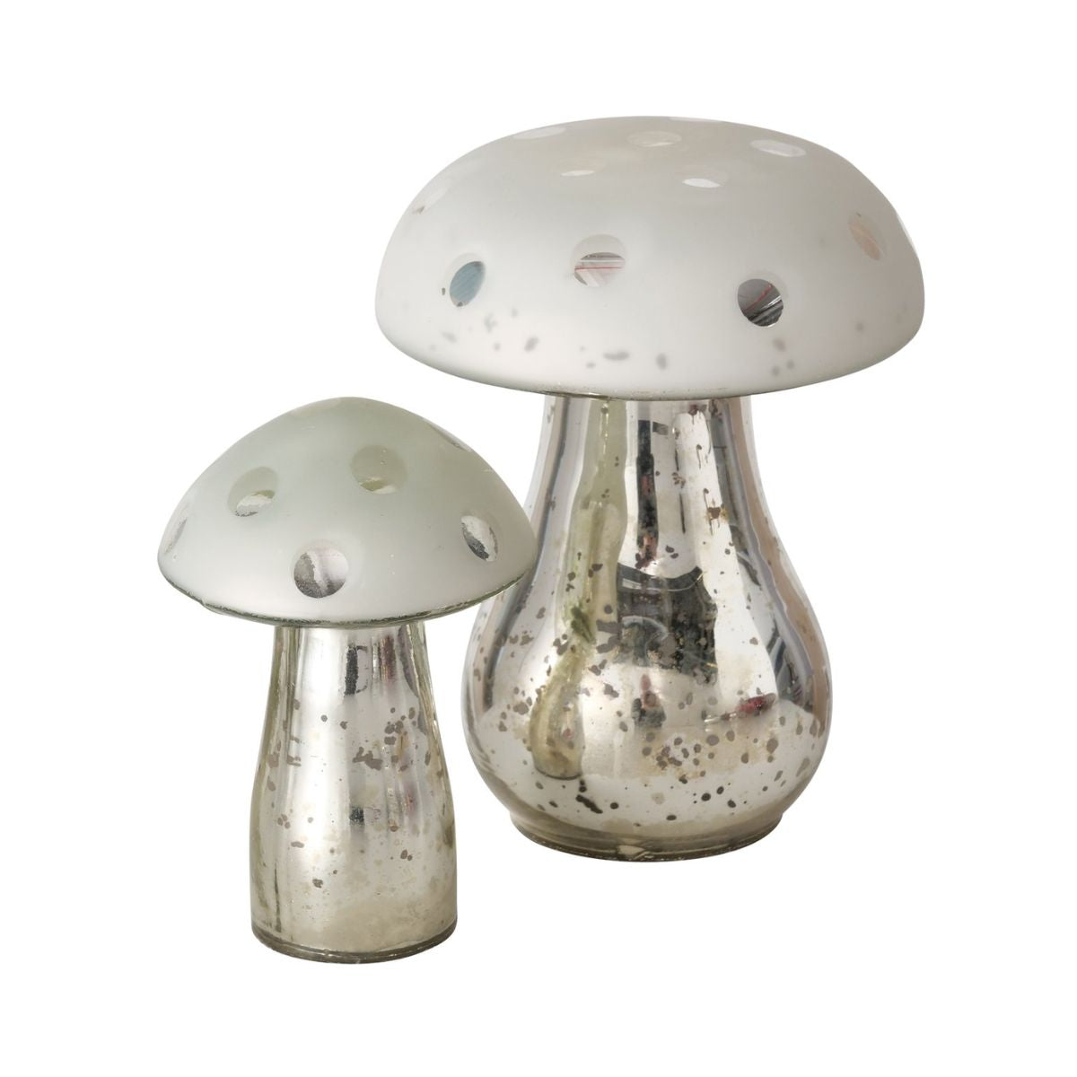 Set 2 decoratiuni argintii din sticla 10 / 13 cm Wipum Boltze, 1, hectarul.ro