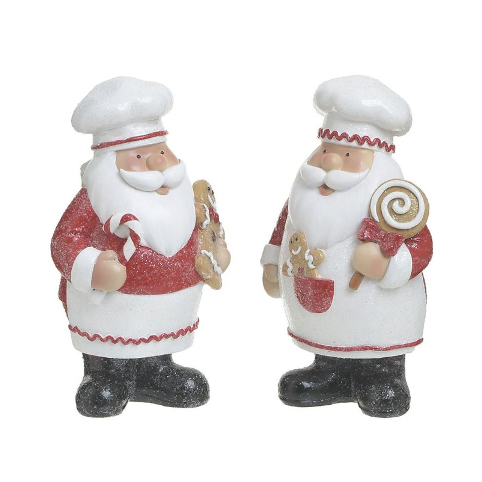Set 2 decoratiuni Craciun din polirasina Red Santa Sweets 18 cm Inart, 1, hectarul.ro