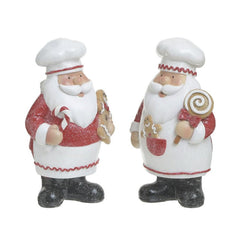 Set 2 decoratiuni Craciun din polirasina Red Santa Sweets 18 cm Inart